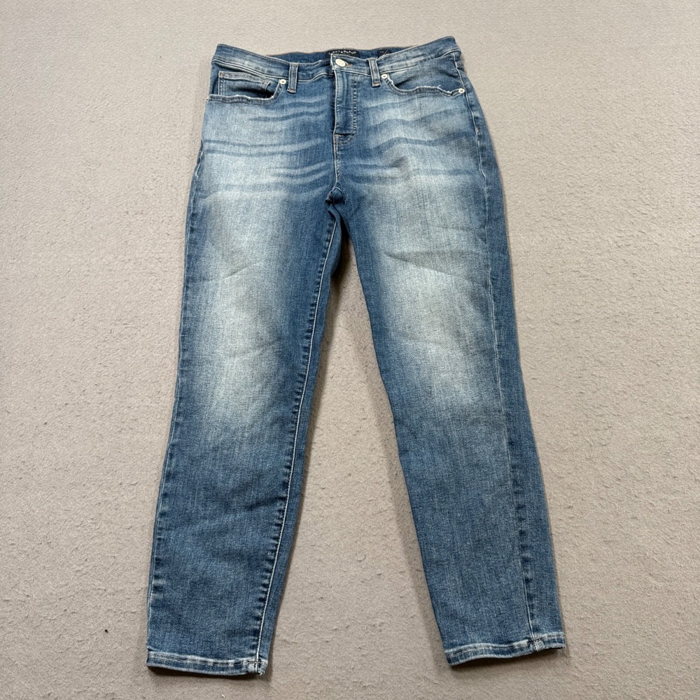 Lucky Brand Jeans Womens 10/30 Blue Medium Wash Denim Mid Rise Relaxed Whiskered